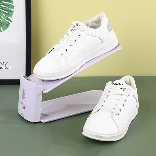 Double-layer simple adjustable shoe rack DIY plastic space-saving integrated shoe storage rack shoe cabinet shoe bracket