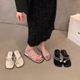 French Style Sandals High-grade One-line Sandals Women's 2025 Summer Outfit Dress Exquisite Fashion Roman Shoes