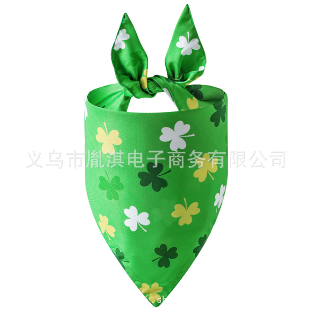 2021 nuevo festival irlandés mascota triángulo bufanda sombrero verde festival mascota bufanda del día de San Patricio triángulo bufanda