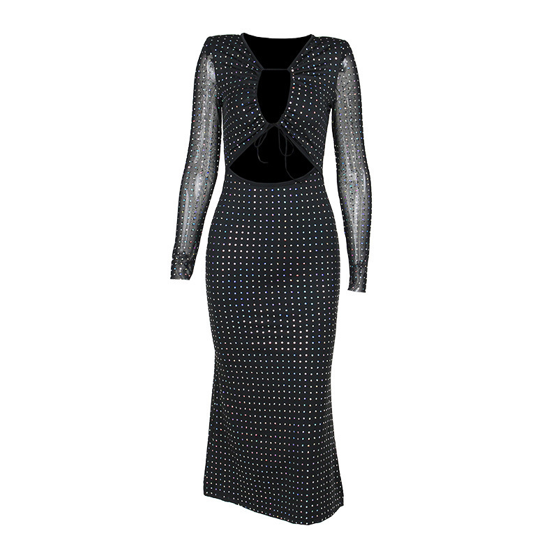 245g Weight Maxi Long Dress Dress Length Type Long Sleeve Sleeve Length Sheath Dress Dresses Type Spandex, Polyester Fabric Type High Waist Waist Line Holiday, Bar Occasion Collarless Neckline Slim Fit Type Christmas, Valentine'S Day, New Year Festival Solid Color Pattern Summer Season Women's Gender Sexy, Streetwear Style Wholesale Women's Sexy Streetwear Solid Color Holiday Bar Collarless Long Sleeve Sheath Dress 22