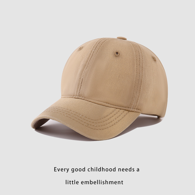 Sombreras de boca de pato de cabeza grande para niños y niñas de verano muestran la cara pequeña delgada blando sombrero de béisbol profundo transpirable sombrero profundo