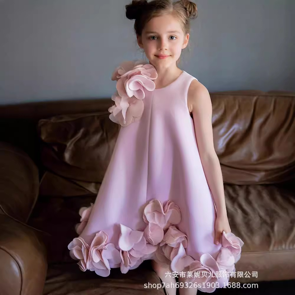 Girls' Dress Cross-Border Fashionable Children's Piano Performance Host Doll Clothing High-End Princess Dress Catwalk Dress