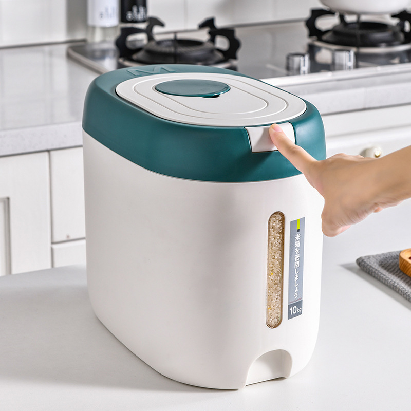 Sealed Rice Storage Bucket with Pest and Moisture Proofing, Thickened Rice Bin Cover Bucket, Rice and Flour Storage Container, Household Storage Bin