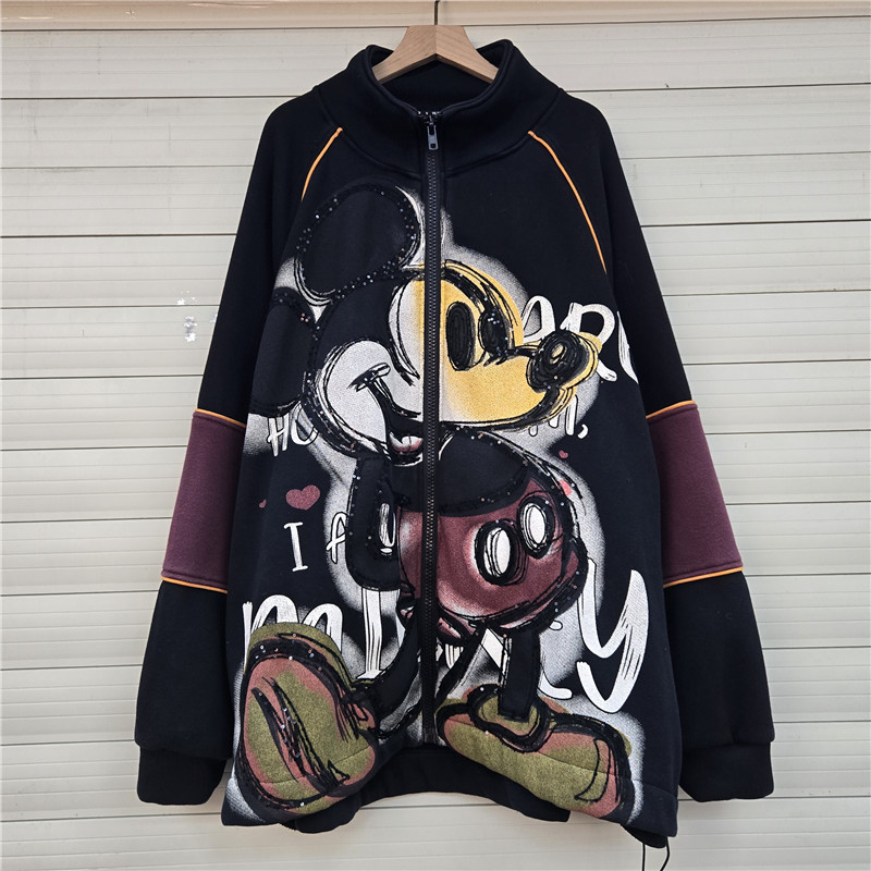 Sudadera Holgada Térmica de Algodón con Cuello Alto e Estampado image 2