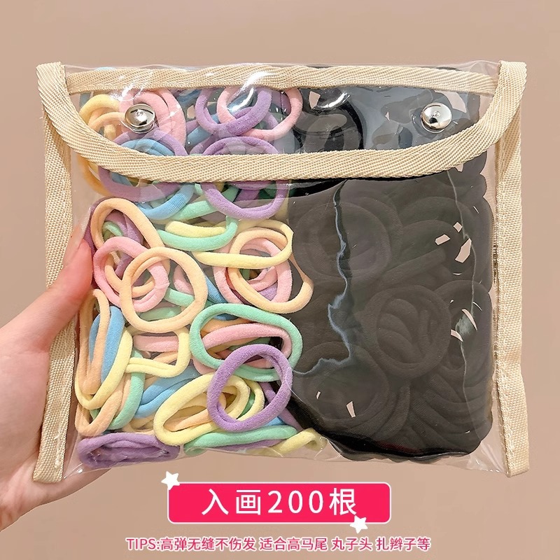 Niños lindos anillos de cabello de color correa de goma niñas de cabello de cola de caballo niñas de alta elasticidad no lastiman cabello