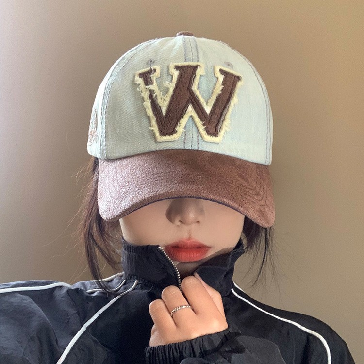 Cappello da baseball in denim stile hip-hop e da donna con becco d'anatra, stile coreano, vintage, alla moda, vintage, da uomo, da pesca e per attività all'aperto._voghion.com