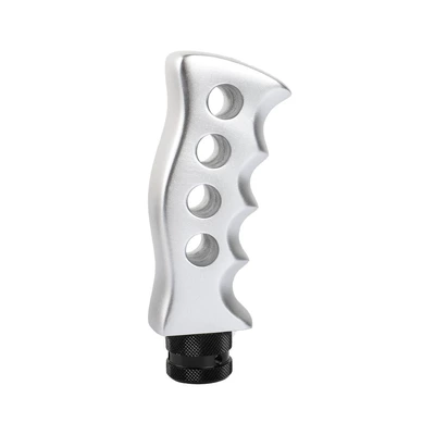 New car modified manual gear knife handle row Rod head manual gear modified resin Metal Gear head wave head (Cab and accessories) - silver