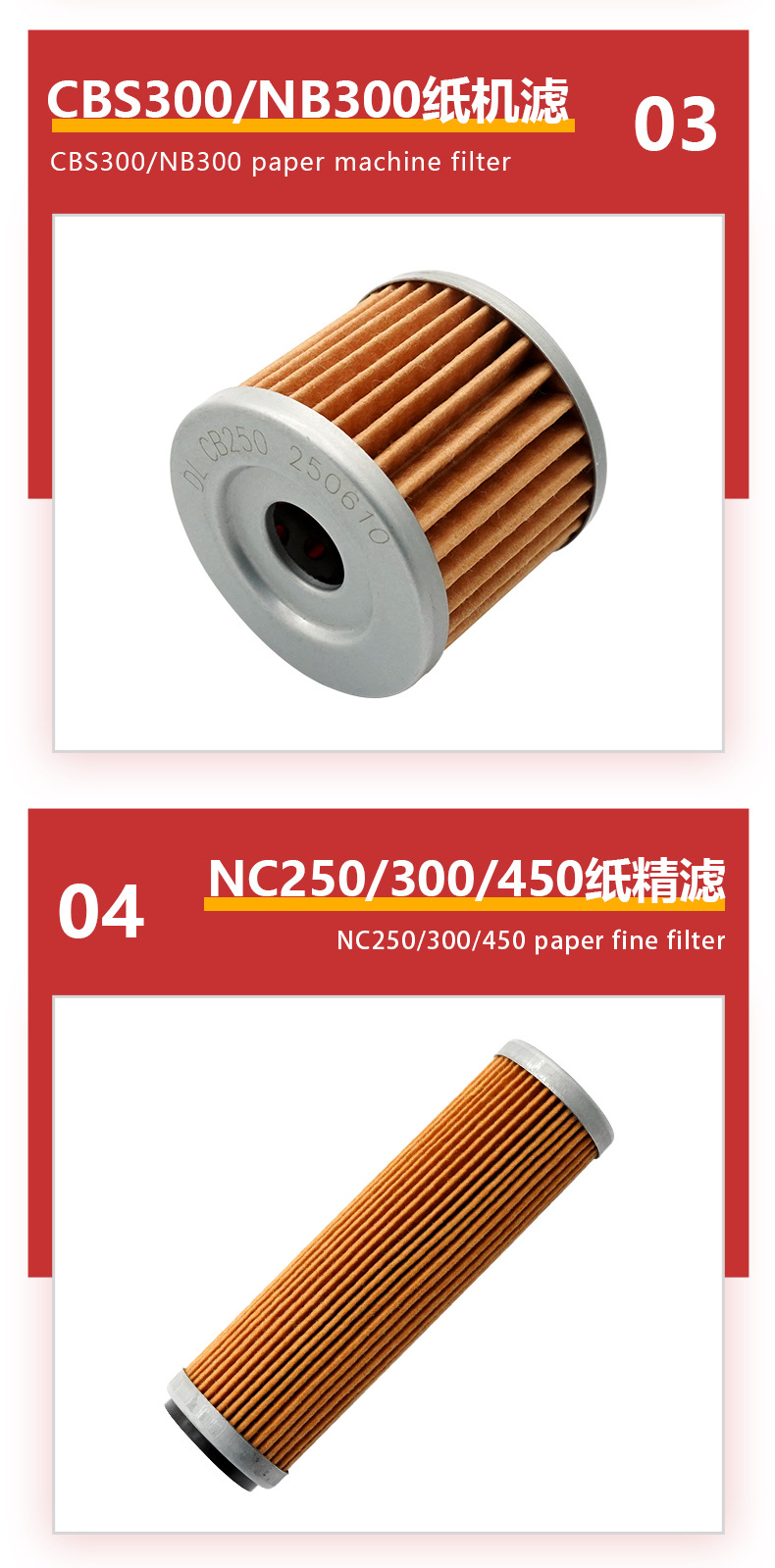 Zongshen Nc250/300/450 Loncin Yb300H/Ybs300 Off-Road Motorcycle Oil Filter Element