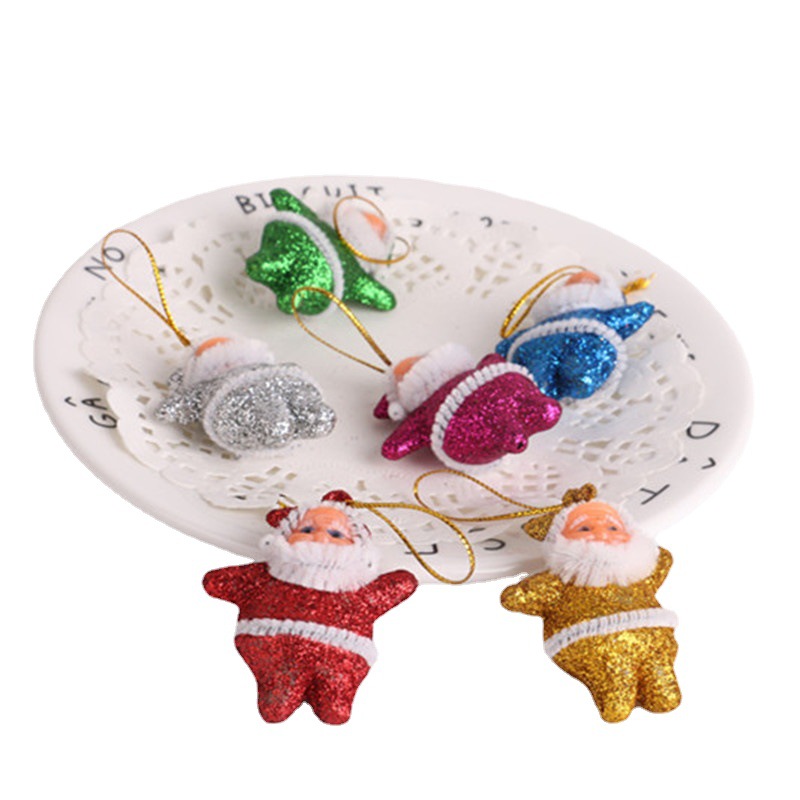 Árbol de Navidad colgante muñeca decoración 4,5 cm plástico Santa Claus colgante regalo de Navidad