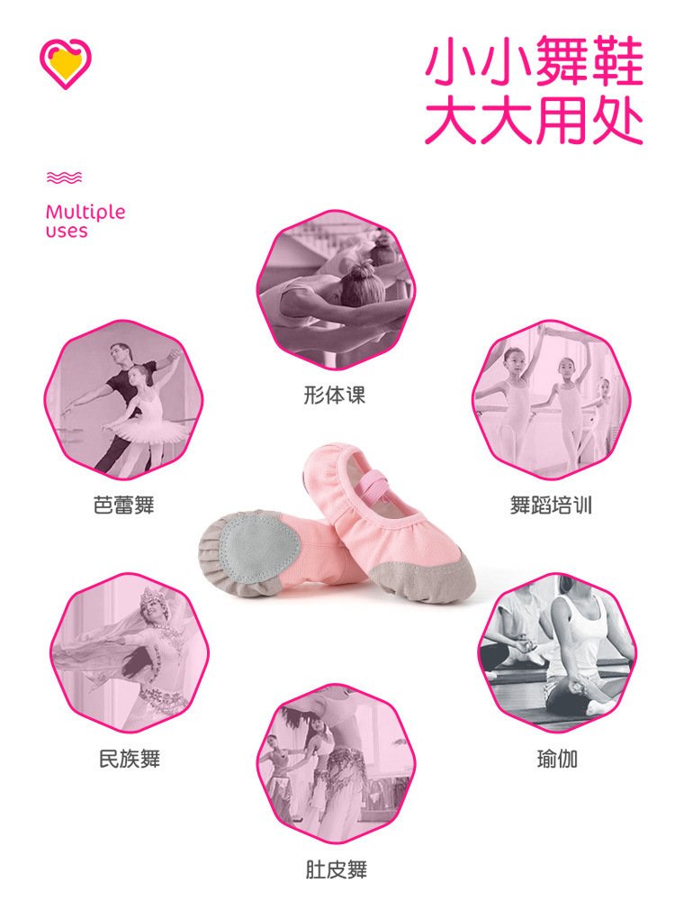 Zapatos de baile Zapatos de ejercicio de suela blanda para mujer para niños Baby Cat Claw cuerpo de hombre sin cordones Ballet de baile chino zapatos de baile con punta de cuero