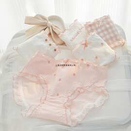 新品a类婴儿棉内裤女10a抗菌日系少女甜美舒适透气中腰包臀三角裤