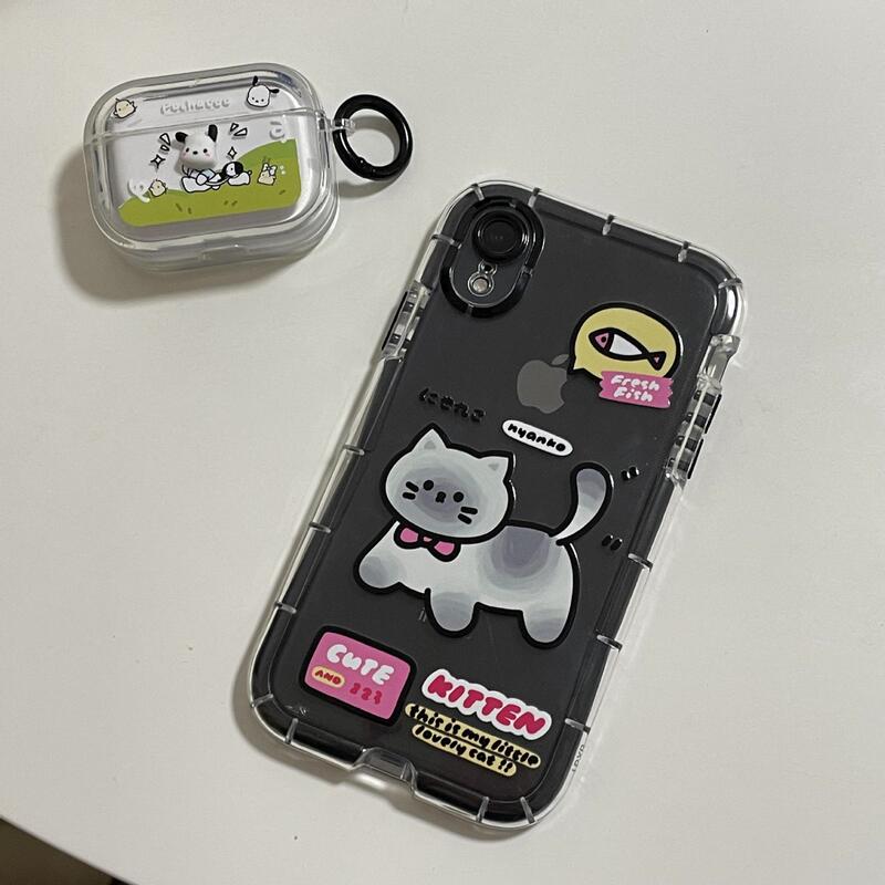 Ins cute kitten phone case suitable for Apple XR iPhone 13 full-cover soft case 14/15 Pro transparent 16 Ins cute kitten phone case suitable for Apple XR iPhone 13 full-cover soft case 14/15 Pro transparent 16