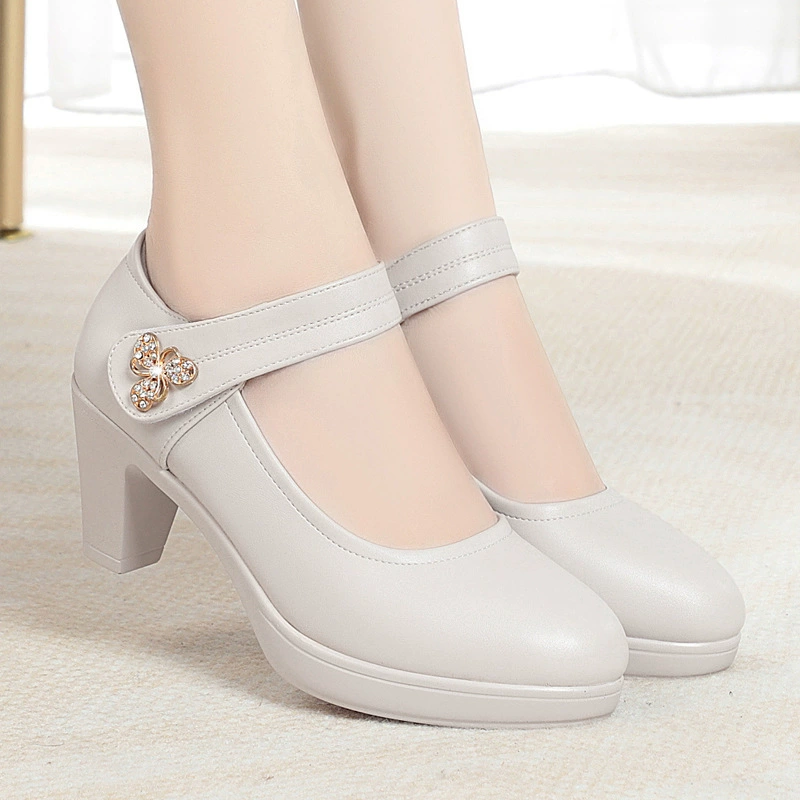 Новая модная женская обувь водонепроницаемый стол подиум обувь липучка темперамент леди одиночная обувь свадебный банкет специальная обувь