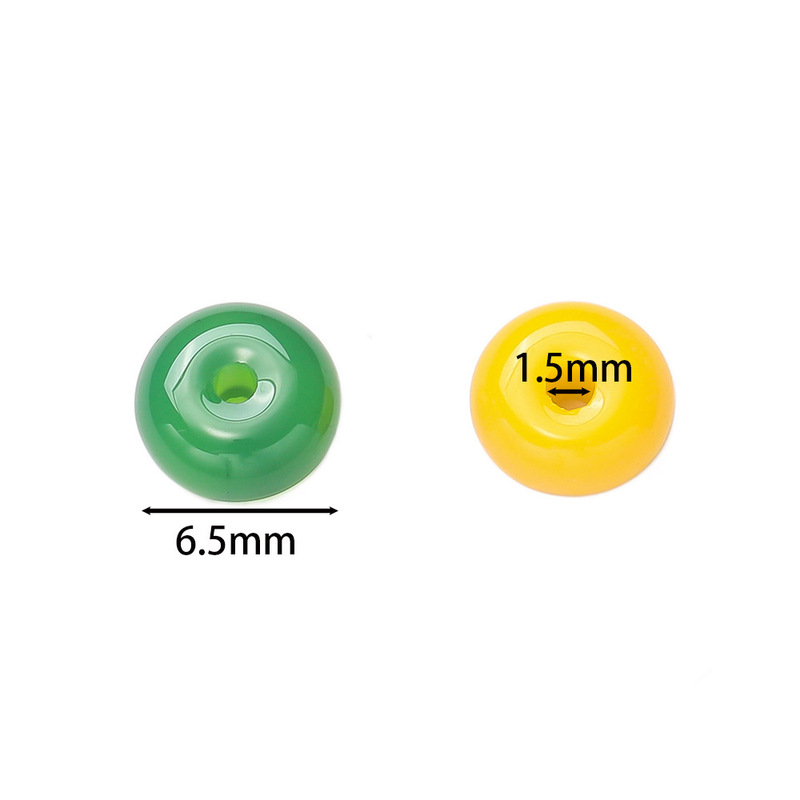 3*6.5mm玻璃仿玉扁圆珠 彩色琉璃算盘珠散珠孔1.5 diy手机链串珠|undefined