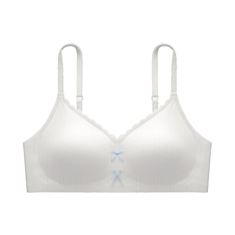 批发无痕内衣女士小胸聚拢无钢圈收副乳防下垂蝴蝶结文胸夏季薄款|undefined