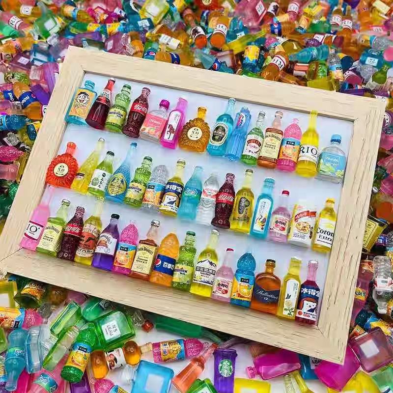 Simulated Resin Small Wine Bottle Mini Small Bottle Cartoon Cola Drink Bottle Food Toy DIY Material Accessories Small Ornaments
