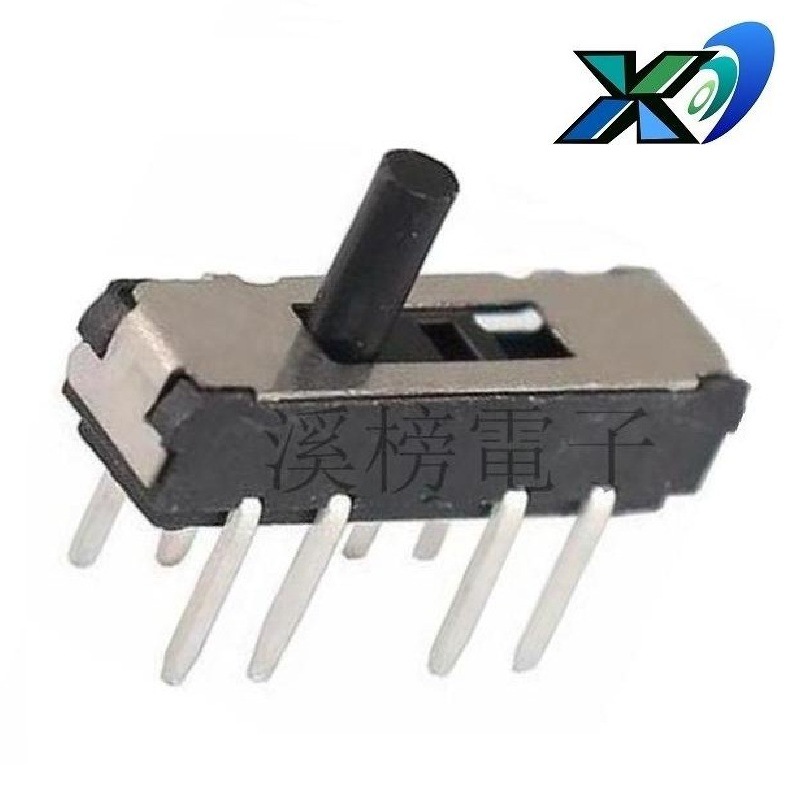 三档立式滑动开关2P3T  立式三档拨动开关8脚   立式三位拨码开关