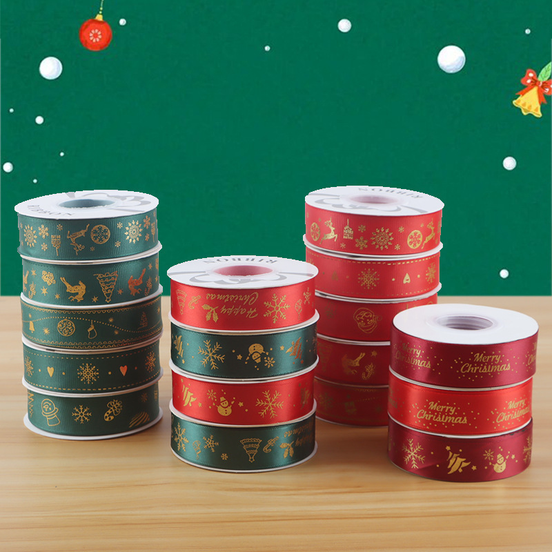 クリスマスリボンクリスマスプレゼントギフトボックス包装装飾リボンケーキ焙煎リボンクリスマスリボン|undefined