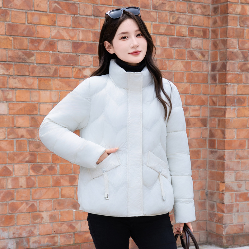 Chaqueta de algodón corta y delgada de pluma de mujer pequeña 2024 nueva explosión de moda extranjera chaqueta de algodón delgada de pluma