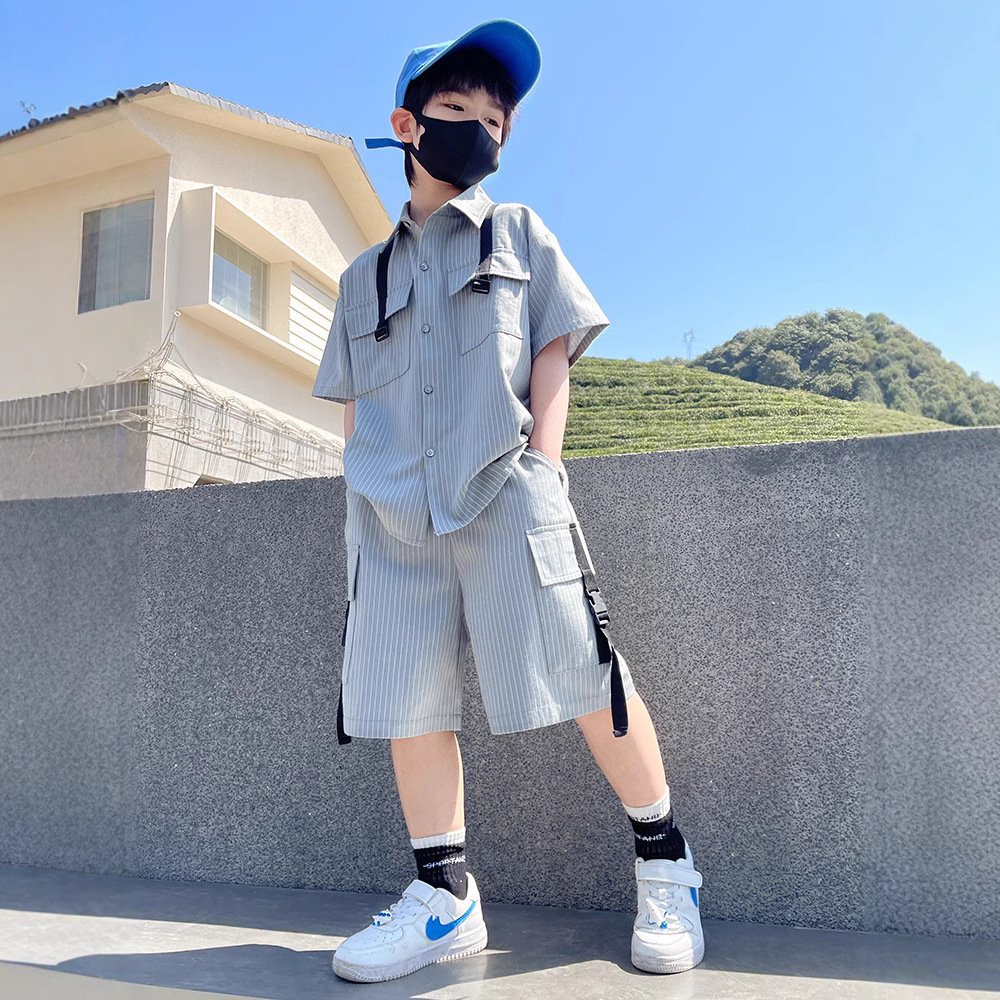 Boys' Summer Outfit 2026 New Style Children's Summer Sportswear for Older Kids, Short-Sleeve Stylish Trendy Children's Clothing
