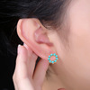 Retro turquoise fashionable earrings, jewelry, boho style