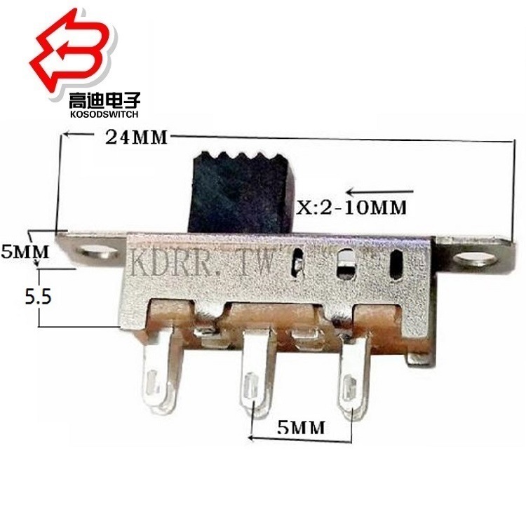二位拨动开关批发 批发2位滑动开关立式 2档滑动开关 拨动开关2位