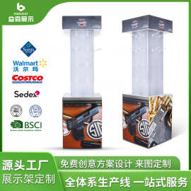 可旋转纸货架四面挂钩纸展示架器械纸展示架东莞纸展示架生产厂家