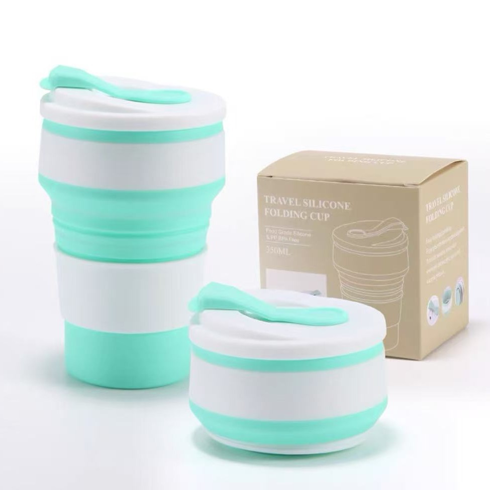 Taza de agua de silicona nórdica, taza plegable portátil al aire libre, taza de oficina, taza de café de alto valor facial