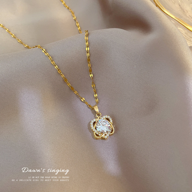 Exquisites Damen Love Collier Mit Micro Diamanten Schmuck_voghion.com