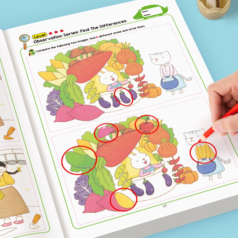 Cross-border Children's Visual Discovery Challenge Concentration Training Find the Differences Puzzle Book Picture Book Look for Things