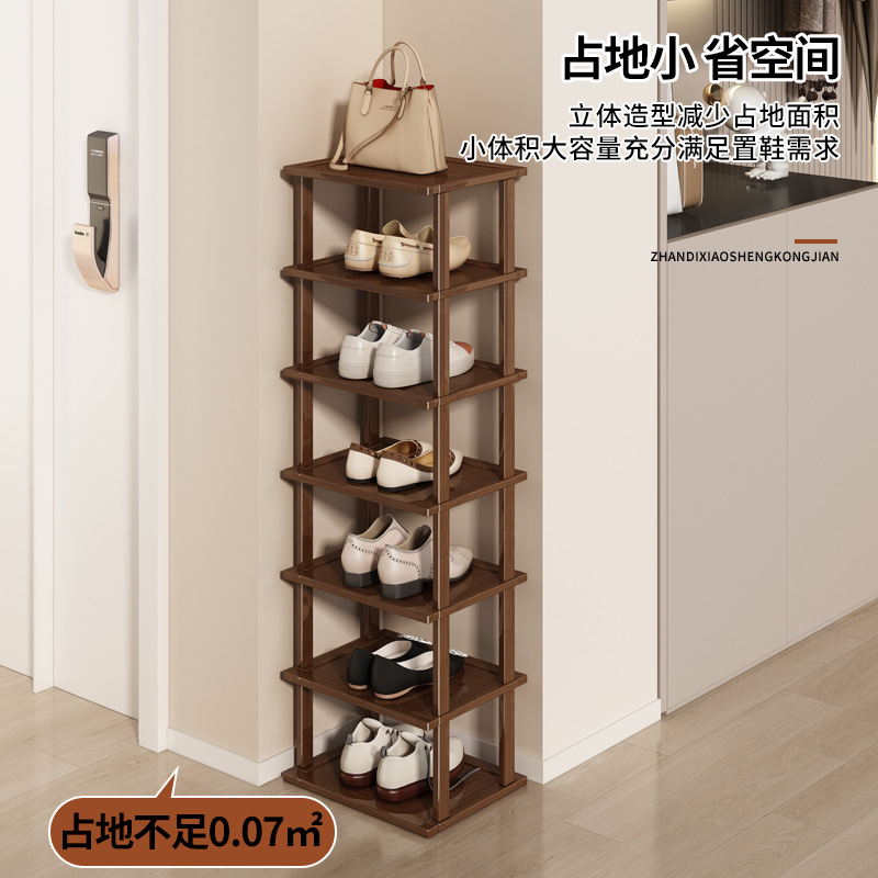 Estante simple de zapatos doméstico económico interior piso estrecho puerta de dormitorio pequeño ahorrar espacio para almacenar estante de almacenamiento de zapatos armario