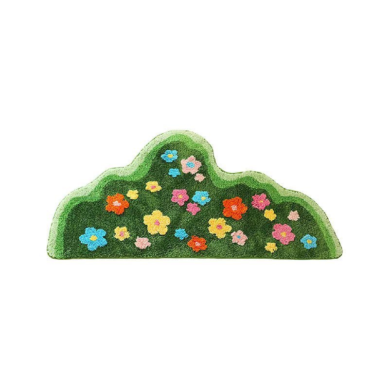 小さな新鮮な花柄植毛TPR底の手入れが簡単なブランケットインスタイルのホームベッドルームソフトで快適な滑り止めベッドサイドブランケット|undefined