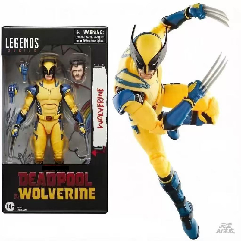 Movie Deadpool 3 and Wolverine Action Figures Yellow Battle Suit 6inch Action Figure Toys Movie Deadpool 3 and Wolverine Action Figures Yellow Battle Suit 6inch Action Figure Toys