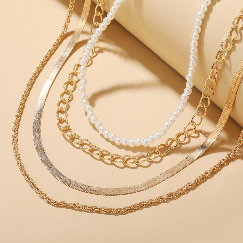 Glam Geometric Alloy Plating Necklace 1 Set
