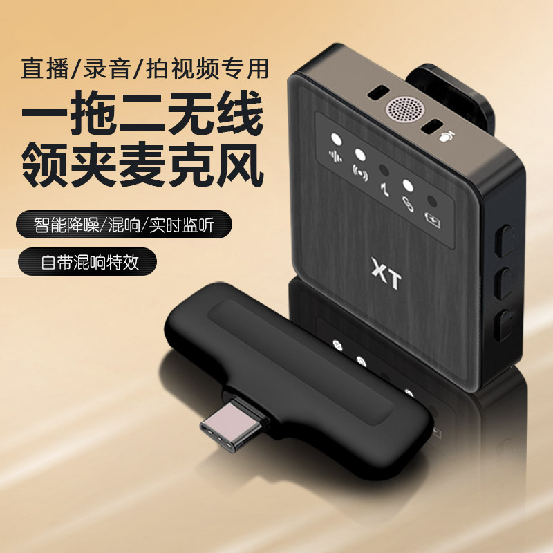X1 One-To-Two Direct Plug-In Lavalier Microphone Outdoor Mobile Phone Live Broadcast Radio Noise Reduction Mini Microphone Custom Sound Card