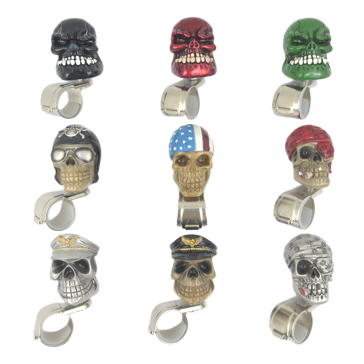 Cross-Border Skull Car Modified Steering Wheel Power Ball Personalized Power Ball Car Booster Labor-Saving Ball