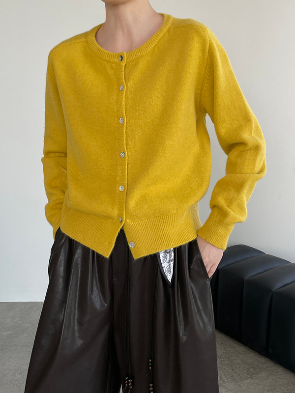 滔川    本期强推彩色圆领毛衣外套女25秋 韩系百搭针织外套YL992|undefined