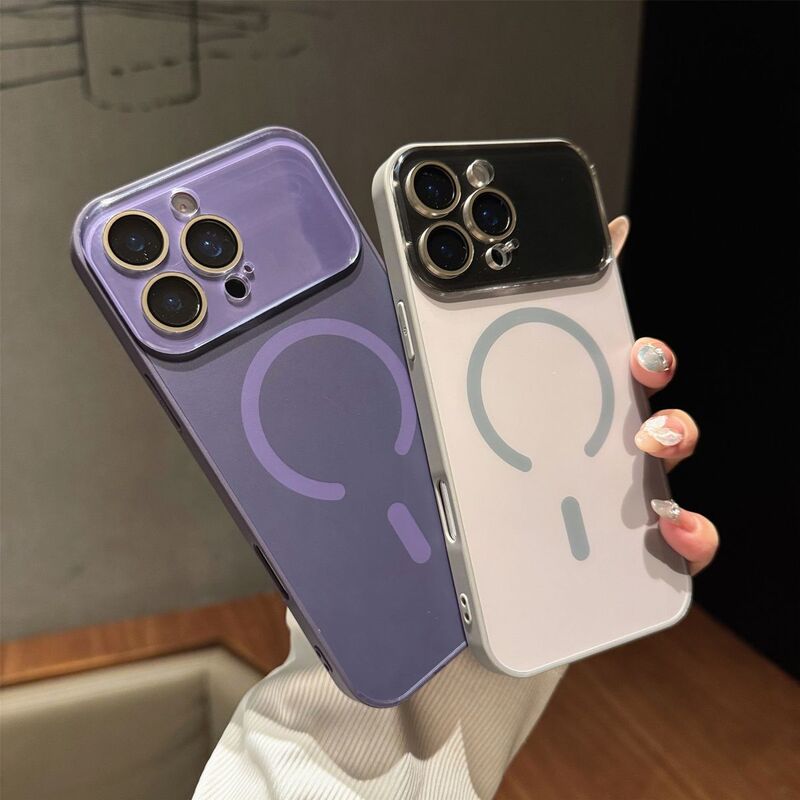磨砂肤感磁吸适用iPhone17PROMAX马卡龙手机壳苹果16大视窗镜头膜|undefined