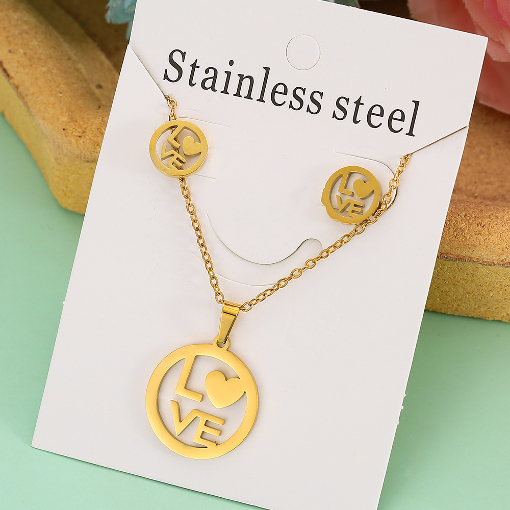 Großhandel Schmuck Einfacher Stil Pentagramm Auge Schmetterling Edelstahl 304 Überzug Schmuck-Set Kabelkette display picture 19