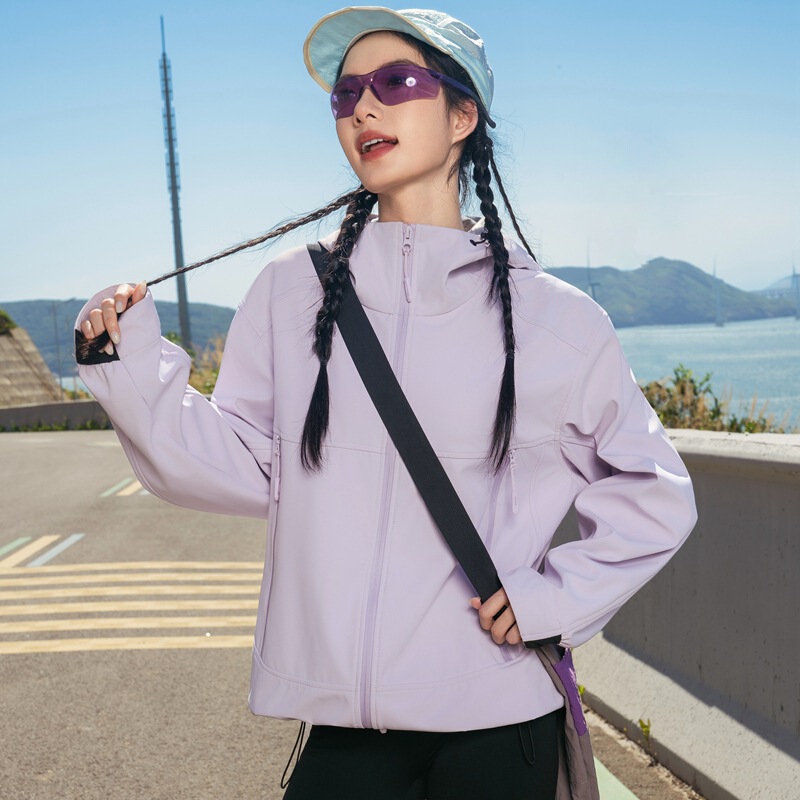 Softshell jacket, unisex design, windproof and waterproof, suitable for outdoor activities, solid color, men's hooded jacket, mountaineering jacket