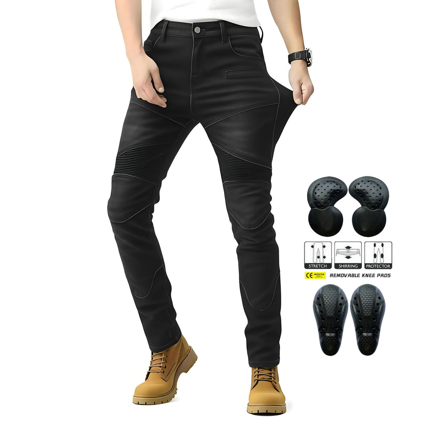 Venta directa de fábrica pantalones de carreras de PK-718 pantalones vaqueros de la motocicleta de los hombres de montar al aire libre pantalones anti-caída Pantalones image 3