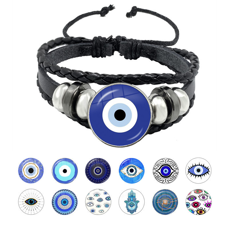 Classic charm lucky Turkish evil eye bracelet evil eye buckle bangle glass bracelet