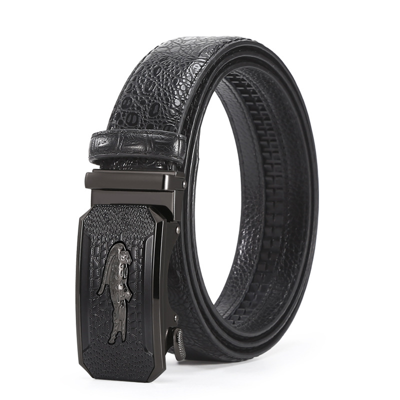 VOOTHOST Men's Alloy Automatic Buckle Leather Belt Fashion Business Versatile Pants Jeans Brand Business Belt F0007_viptrois.com