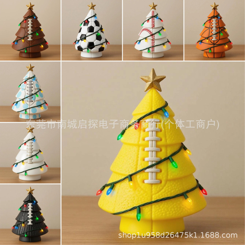 亚马逊创意热销新Football Christmas Tree Decor足球圣诞树装饰|undefined