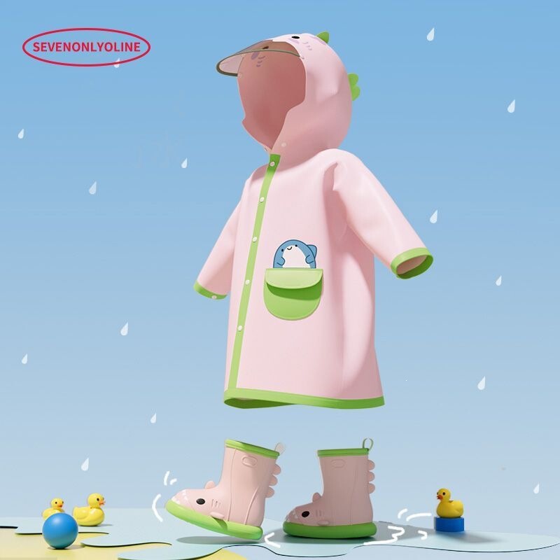 Children's Raincoat for Boys and Girls, Cute Little Shark Design, Toddler and Baby Rain Poncho, Rain Shoe Set, Backpack-Friendly for Elementary School Students Children's Raincoat for Boys and Girls, Cute Little Shark Design, Toddler and Baby Rain Poncho, Rain Shoe Set, Backpack-Friendly for Elementary School Students
