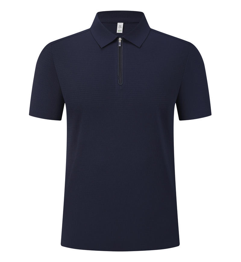 Camisas de polo de alta gama personalizadas ropa de trabajo estereoscópica cremallera de malla de verano ropa de trabajo de manga corta logotipo personalizado