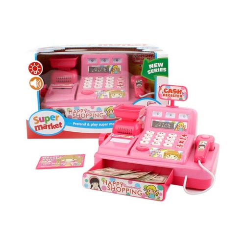 Foreign trade new multi-function simulation cash register toys and home appliances series children's play house electric light and music