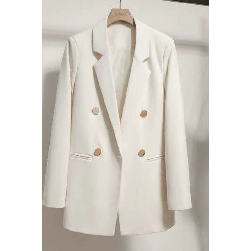 White spring autumn small classic suit jacket, white clothing, Korean style, British style, high-end