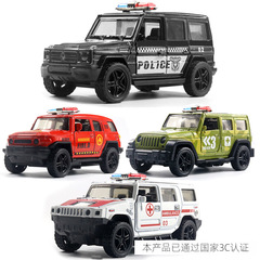 Bulk Alloy Off-road Police Car Model with Opening Function, Boy Recreational Jeep Toy Car Cake Stand Decor