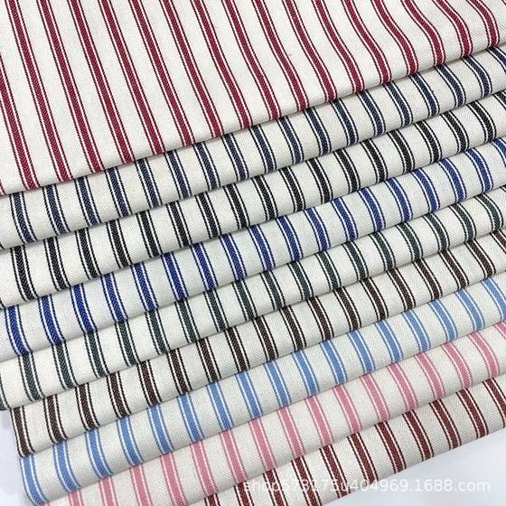 Herringbone cotton yarn-dyed striped cloth shirt dress children's fashion Fishbone cotton fabric